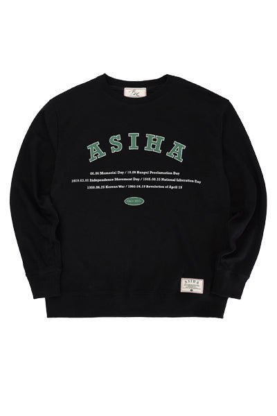 ah24 01swbk history Sweatshirts アシハヒストリーマンツーマン Black20% (AsiHa) @SEOUL