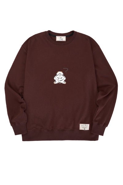 ah24 03swbr belly fat tg Sweatshirts アシハ 太った白タイガーお腹マントマンブラウン20% (AsiHa) @SEOUL