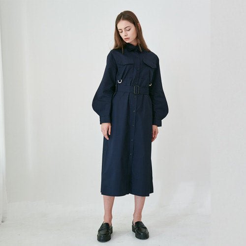 Bishop Sleeve D Ring One Piece Jean Navy (wundergeist777) @SEOUL