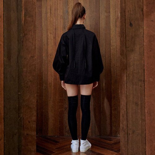 Bishop sleeve string blouse black (wundergeist777) @SEOUL