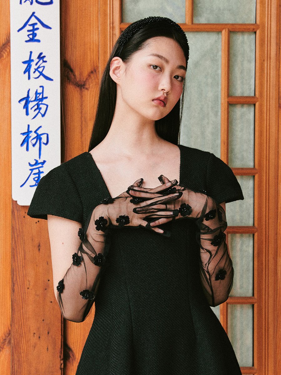 Bridal Flower Garden Gloves_Black (ganisong) @SEOUL