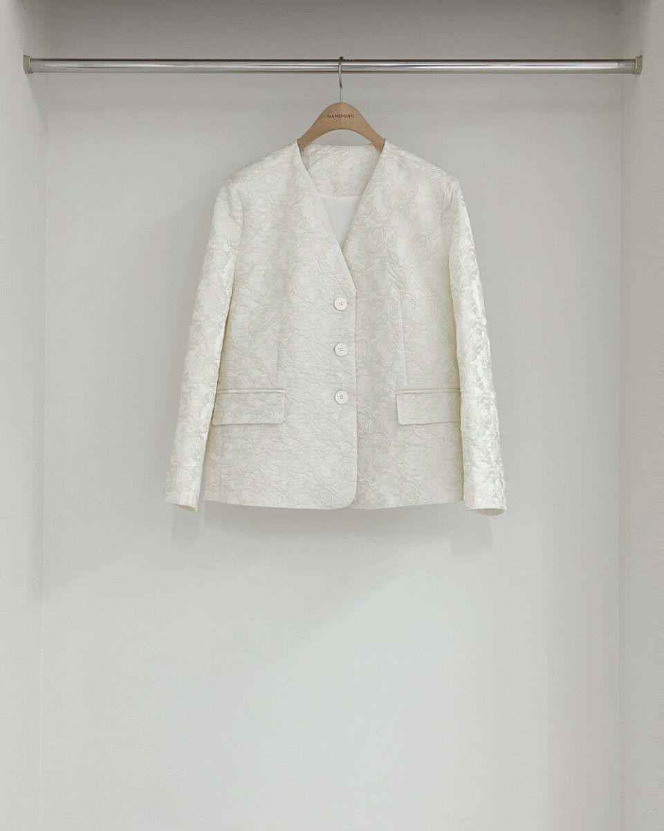 Bridal jacquard jacket_cream (ganisong) @SEOUL