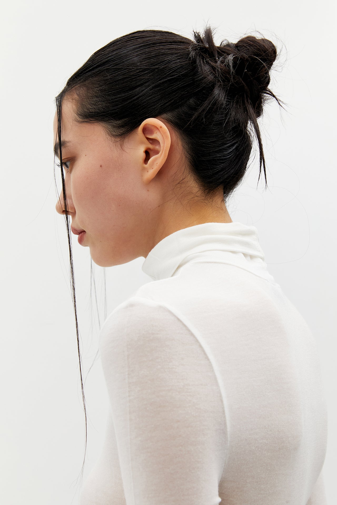 シースルー テンセル スパン インナー ネックポーラ (ホワイト)