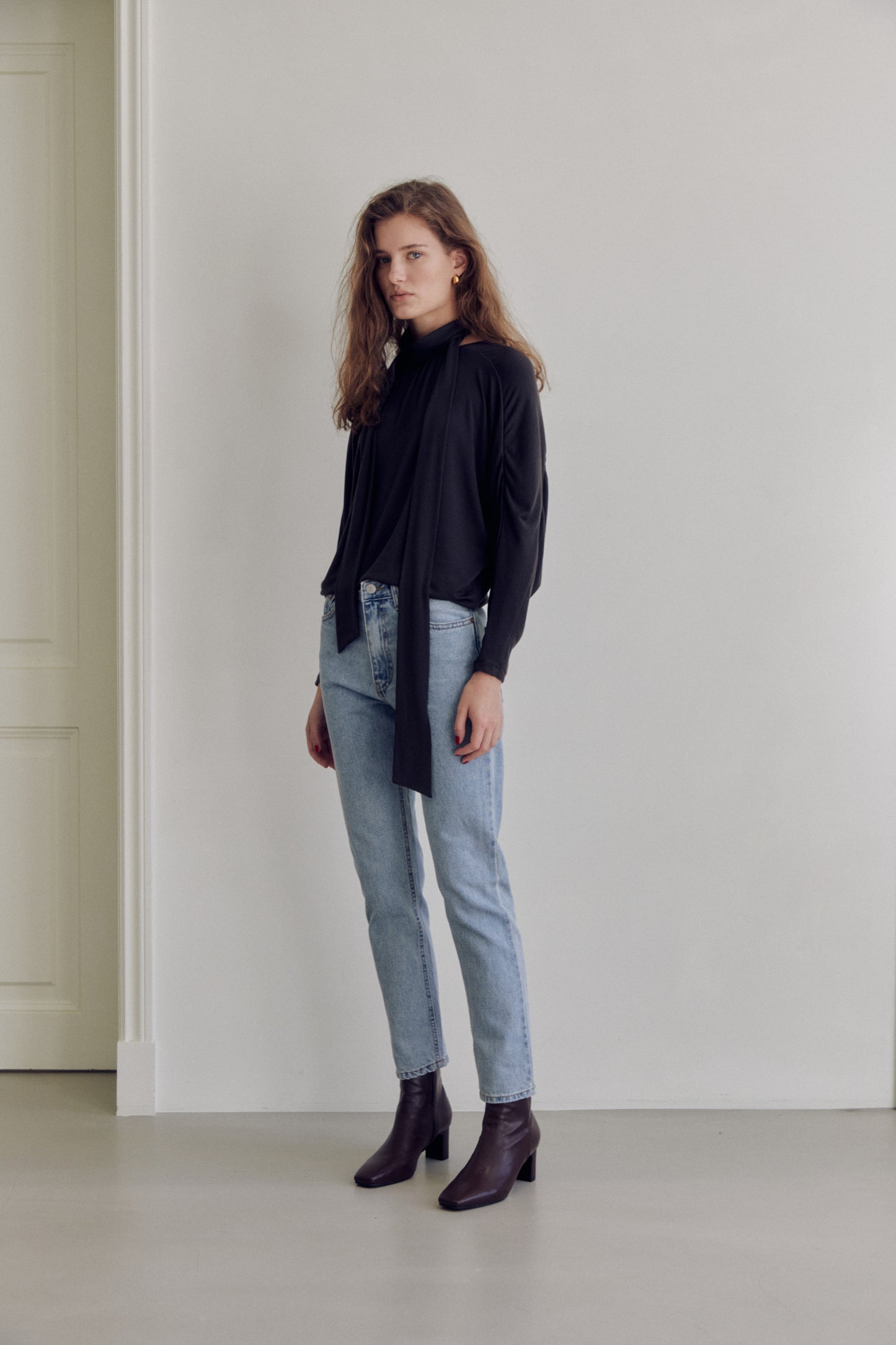 シャーリングトップ23_ダークグレー SHIRRING TOP23_DG