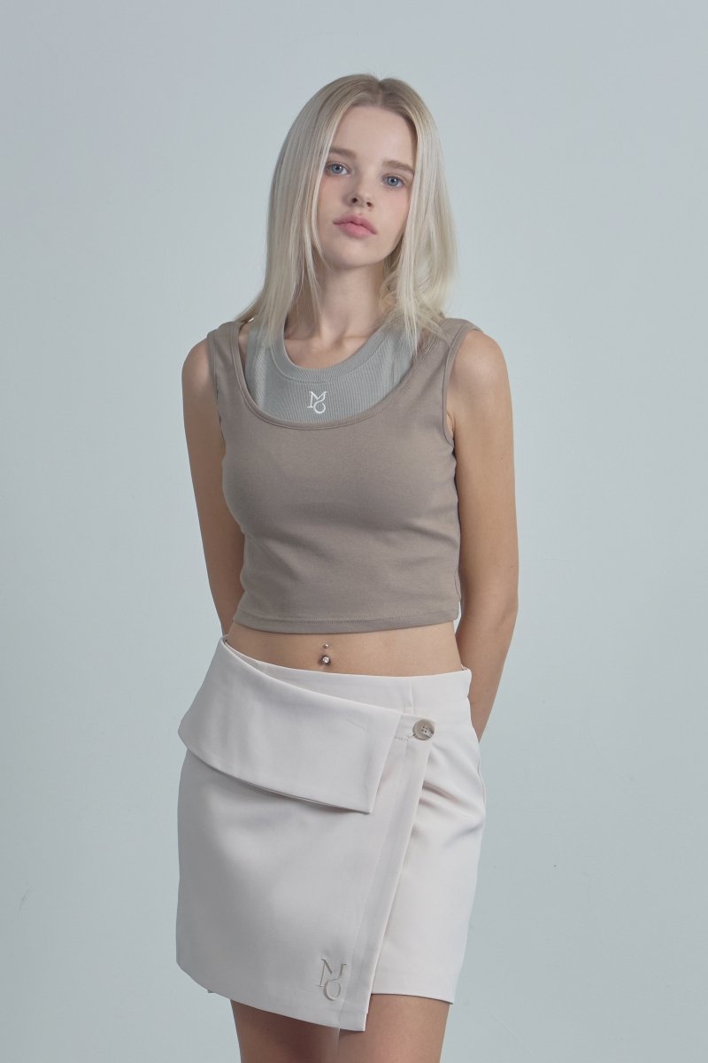 Double sleeveless top beige (moiremoa) @SEOUL