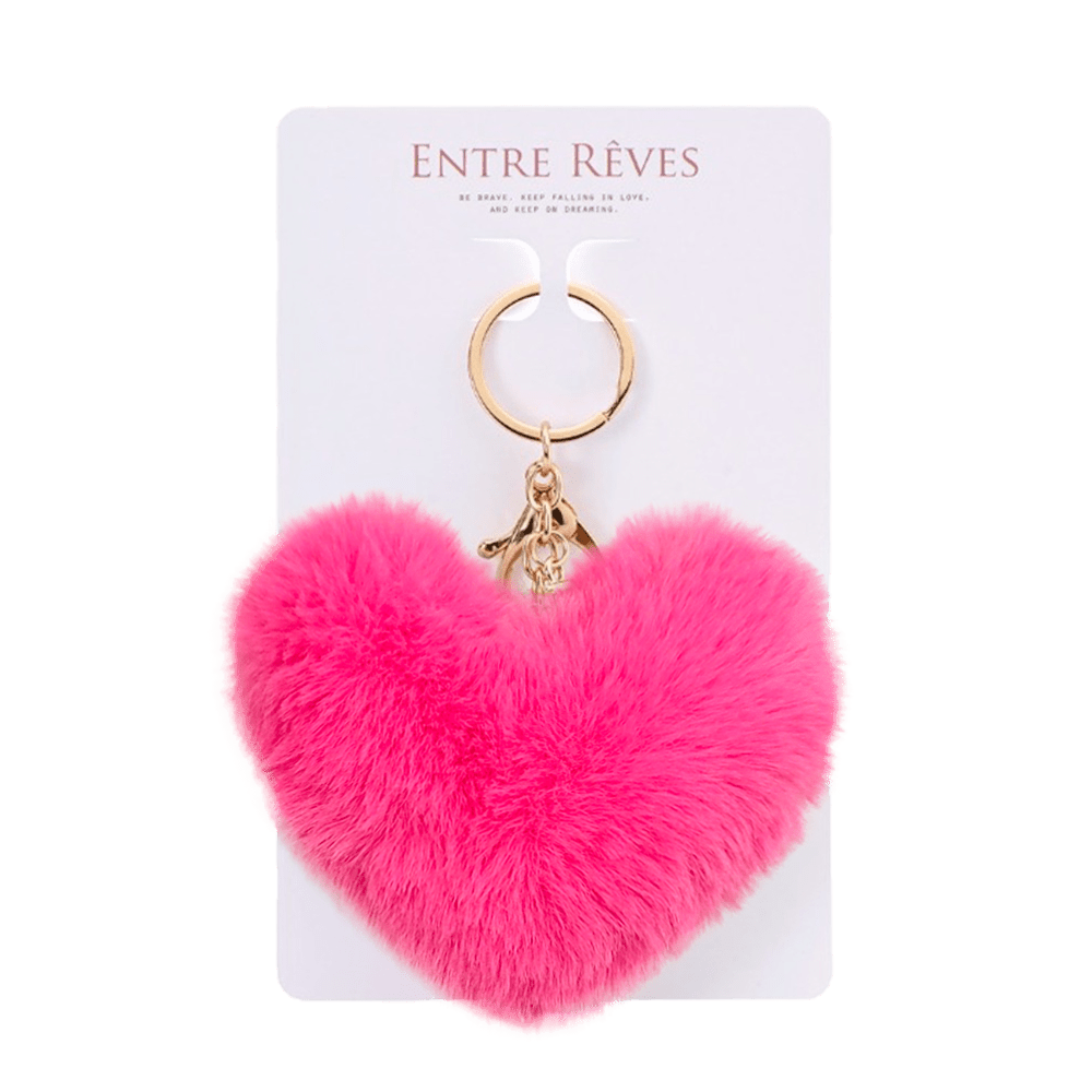 HEART FUR KEYRING HOT PINK (Entre Reves) @SEOUL
