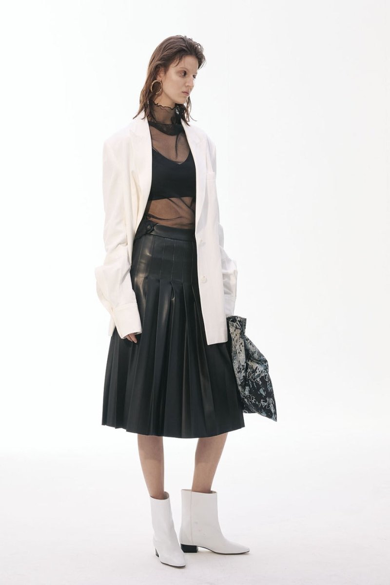 Leather Pleats Skirt (M.Rof) @SEOUL