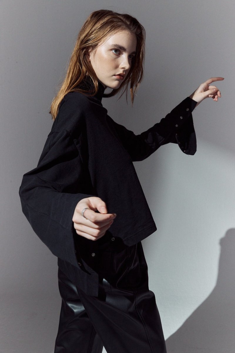 Off - Shoulder Shibori T-Shirts_Black (M.Rof) @SEOUL