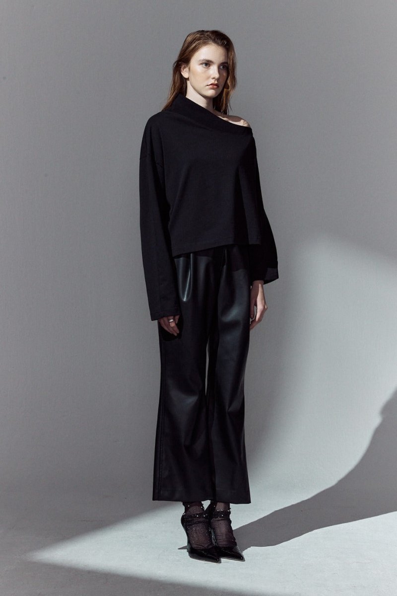 Off - Shoulder Shibori T-Shirts_Black (M.Rof) @SEOUL