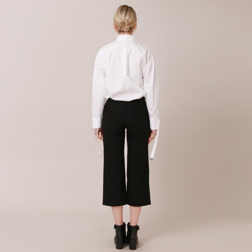 Overfit wing collar balloon sleeve strap blouse white ivory (wundergeist777) @SEOUL