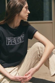 PEEP embroidery T-shirt_Black (peep) @SEOUL