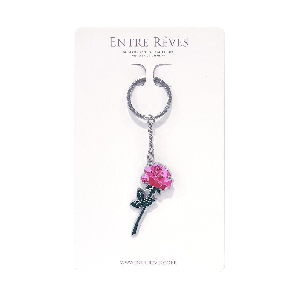 PINK ROSE METAL KEYRING (Entre Reves) @SEOUL