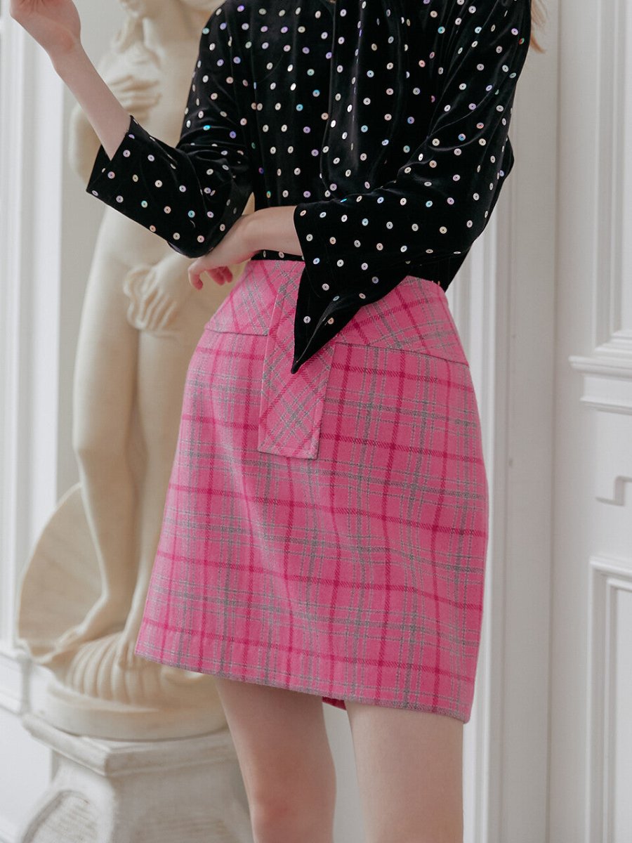 Pink Wool Skirt 핑크 울 스커트 (AILE DE) @SEOUL