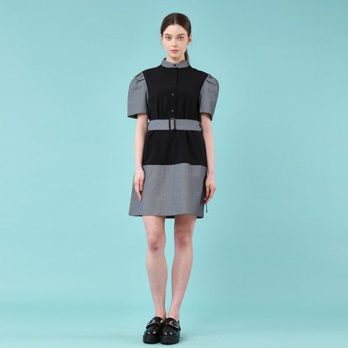 Puff short sleeve sleeve dress (black) (wundergeist777) @SEOUL