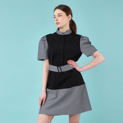 Puff short sleeve sleeve dress (black) (wundergeist777) @SEOUL