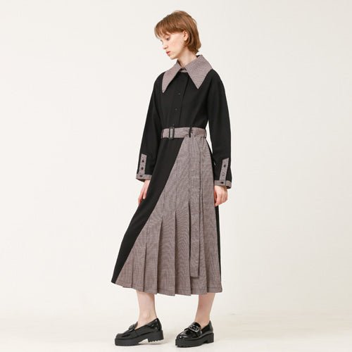 Puritan collar (cape collar) unbalanced long dress black (wundergeist777) @SEOUL