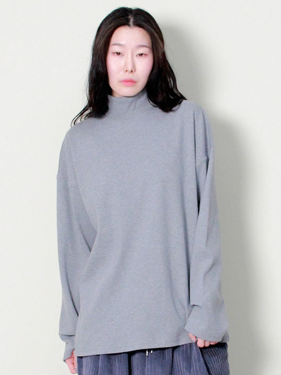 モックネックライン ボックスフィット Tシャツ グレー (Demarc) @SEOUL