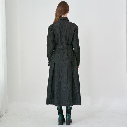 Unbalanced cuffs pleated dress black and blue (wundergeist777) @SEOUL