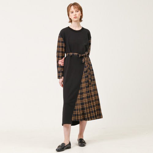 Unbalanced long dress (yellow check) (wundergeist777) @SEOUL