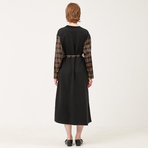 Unbalanced long dress (yellow check) (wundergeist777) @SEOUL