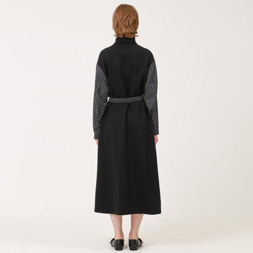 Unbalanced turtleneck long dress black (wundergeist777) @SEOUL