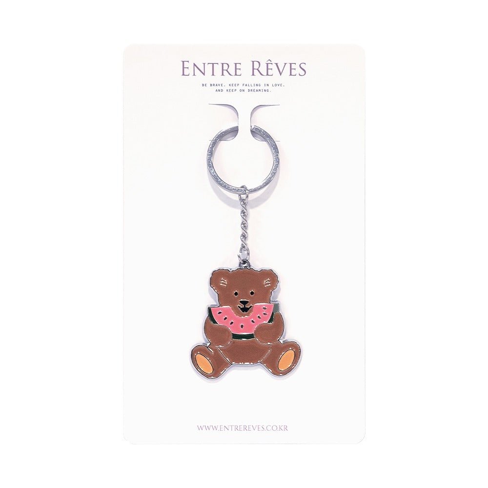 WATERMELON TEDDY METAL KEYRING (Entre Reves) @SEOUL