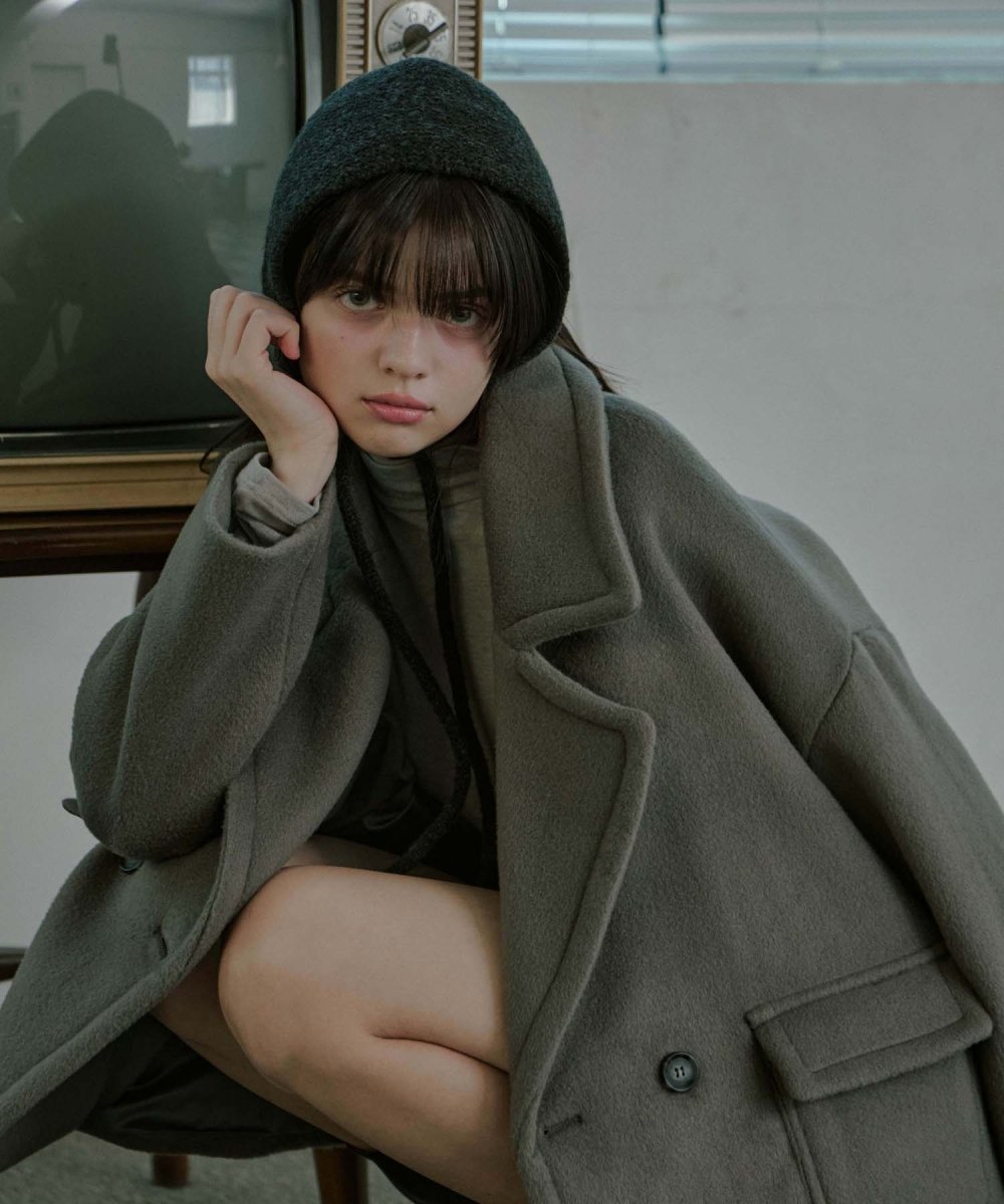Wool 90 lapel Half Coat Moca Gray (moiremoa) @SEOUL