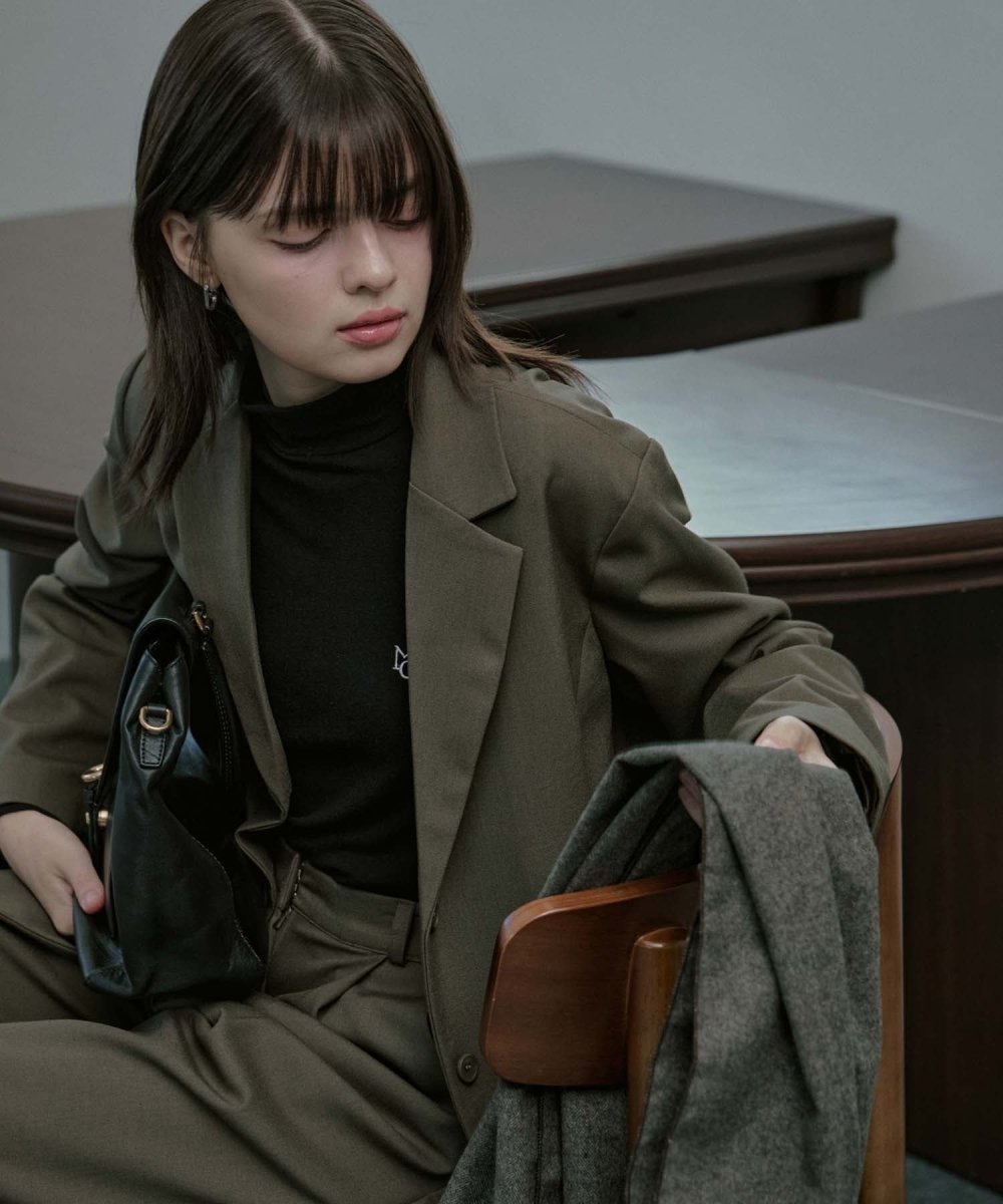 wool basic turtleneck top black (moiremoa) @SEOUL