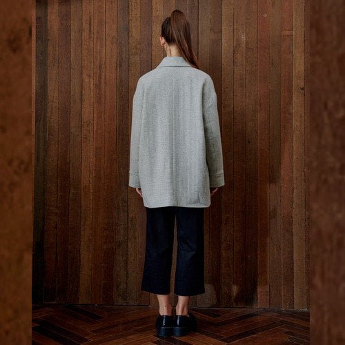 Wool outer pocket half coat gray (wundergeist777) @SEOUL