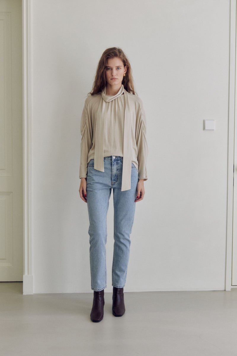 シャーリングトップ23_ベージュSHIRRING TOP23_BE - @SEOUL