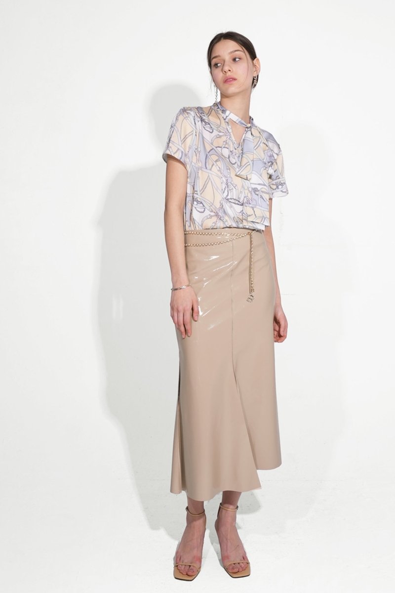 グロシスカート_ベージュ GLOSSY SKIRT_BEIGE - @SEOUL