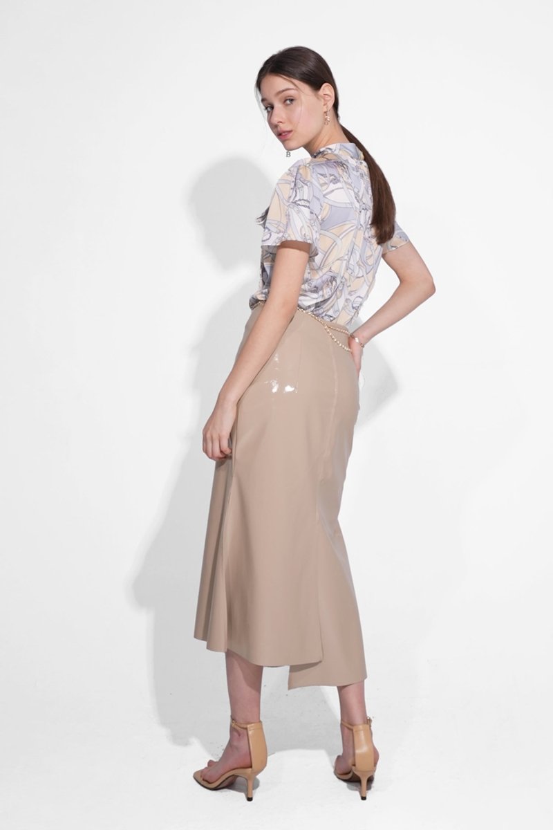 グロシスカート_ベージュ GLOSSY SKIRT_BEIGE - @SEOUL