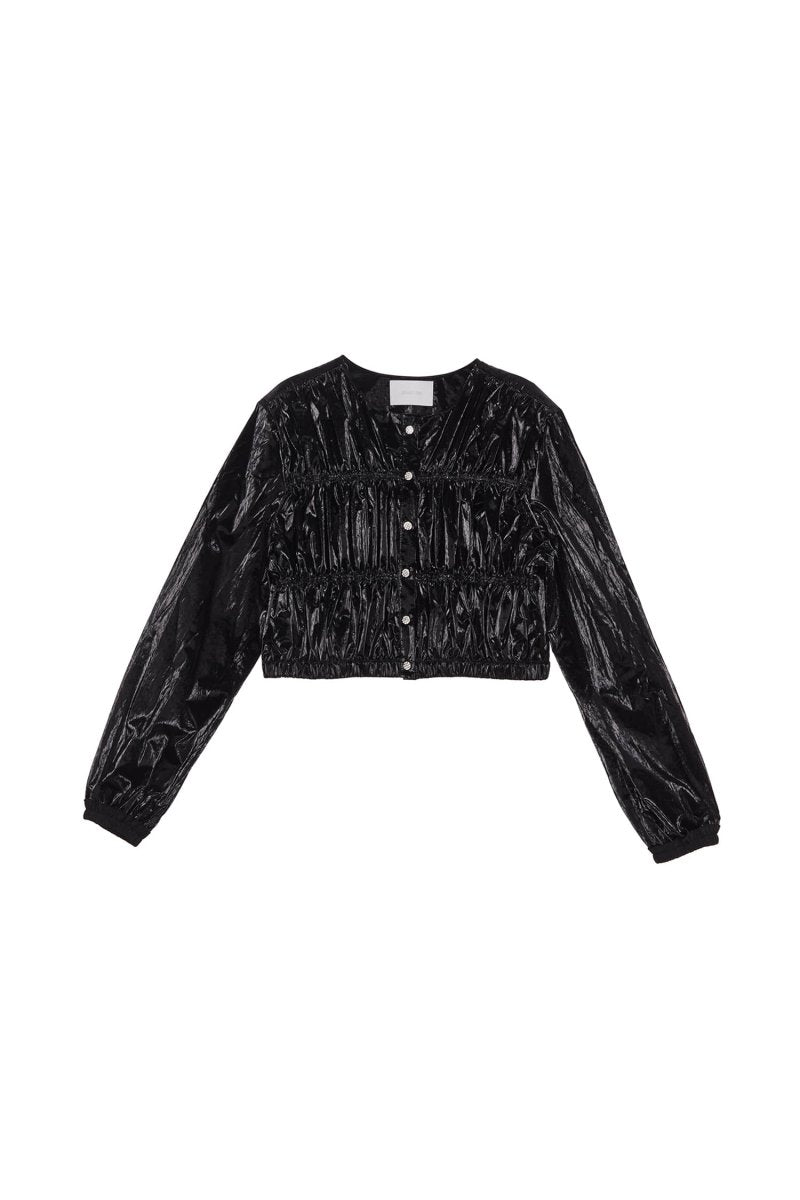 シャイニークロワッサンブラウス_ブラックSHINY CROISSANT BLOUSE_BK - @SEOUL