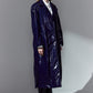 Glossy Leather Long Coat_Navy