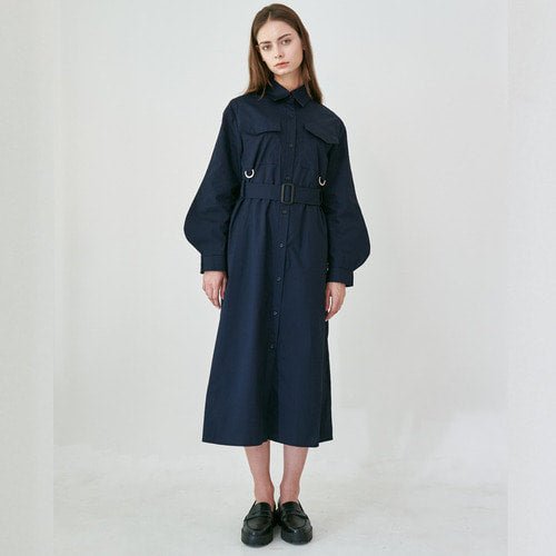 Bishop Sleeve D Ring One Piece Jean Navy (wundergeist777) ＠SEOUL