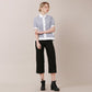Cardigan short sleeve blouse striped (wundergeist777) ＠SEOUL