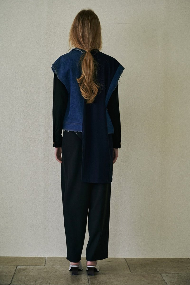 Denim Unbalance Vest_Dark Blue (M.Rof) ＠SEOUL