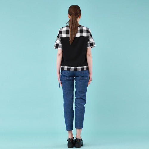French sleeve color combination short sleeve t-shirt black (wundergeist777) ＠SEOUL
