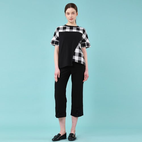 French sleeve color combination short sleeve t-shirt black (wundergeist777) ＠SEOUL