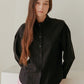 leeka pleated blouse _ charcoal black