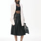 Leather Pleats Skirt (M.Rof) ＠SEOUL
