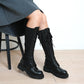 Lena Knit Lace - Up Long Walker Boots_B2525 (Shoehi) ＠SEOUL