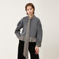 Overfit ribbon collar puff sleeve ruffle sweatshirt gray (wundergeist777) ＠SEOUL