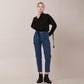 Overfit wing collar balloon sleeve strap blouse black (wundergeist777) ＠SEOUL