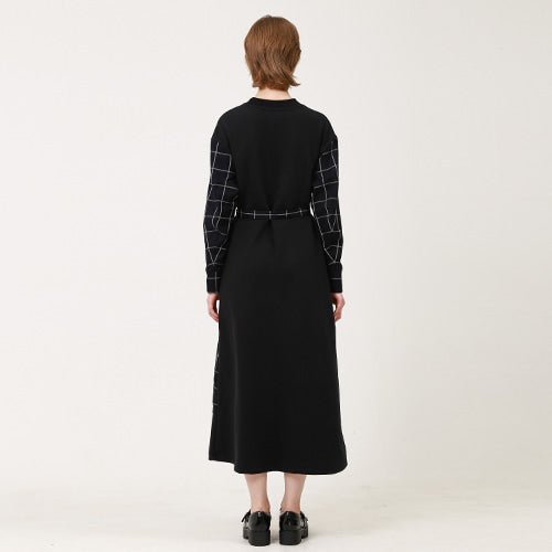 Overskirt color combination long dress navy (wundergeist777) ＠SEOUL