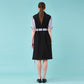 Puff short sleeve unbalanced trench dress (black) (wundergeist777) ＠SEOUL