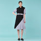 Puff short sleeve unbalanced trench dress (black) (wundergeist777) ＠SEOUL
