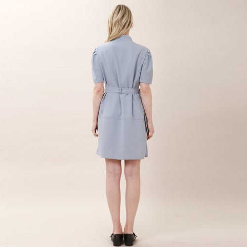 Puff Sleeve China Collar Short Sleeve Dress Mint (wundergeist777) ＠SEOUL