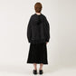 Puff sleeve overfit ruffle hoodie sweatshirt charcoal gray (wundergeist777) ＠SEOUL