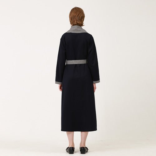 Puritan collar (cape collar) unbalanced long dress navy (wundergeist777) ＠SEOUL